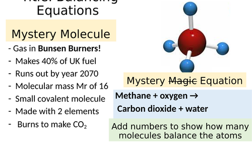 Balancing Equations, Conservation of Mass Practical