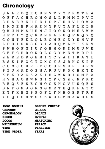 Chronology Word Search