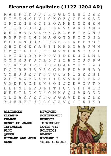 Eleanor of Aquitaine Word Search