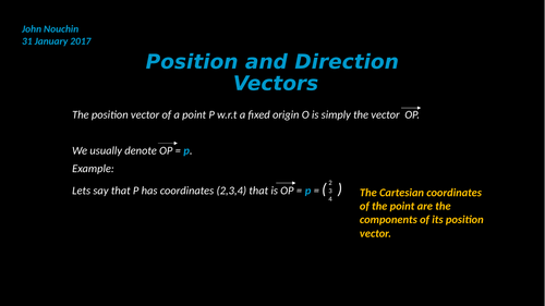 Position and direction vectors