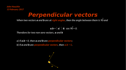 Perpendicular Vectors