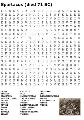 Spartacus Word Search
