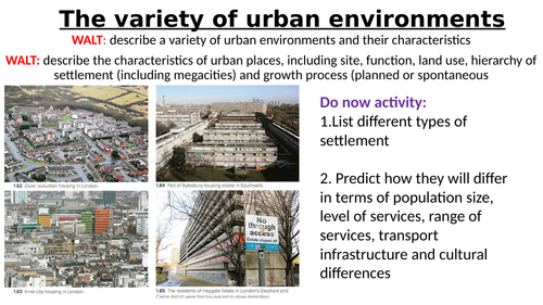 IBDP Geography Option G: Urban environments