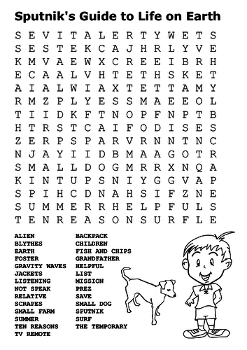 Sputnik’s Guide to Life on Earth Word Search