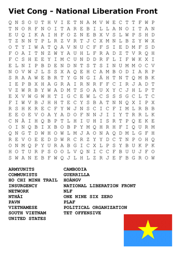 Viet Cong - National Liberation Front Word Search