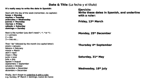 Spanish MAD / DIRT Time Date & Title