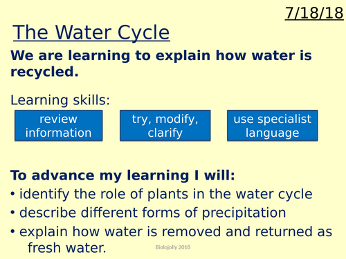 Water cycle lesson | Teaching Resources