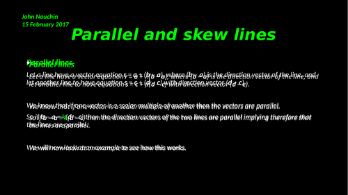 Parallel and Skew lines