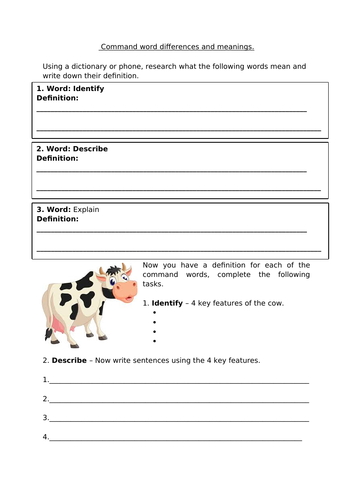 BTEC Command word differences and meanings