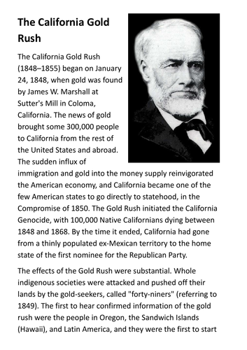 The California Gold Rush Handout