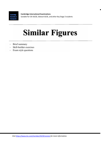 IGCSE_KeyStage3_Similar Figures