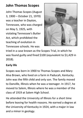 John Thomas Scopes Biography | [PDF] John Thomas Scopes de Randy Moore ...