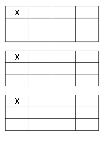 Grid Method Blank 3 Digit x 2 Digit Template