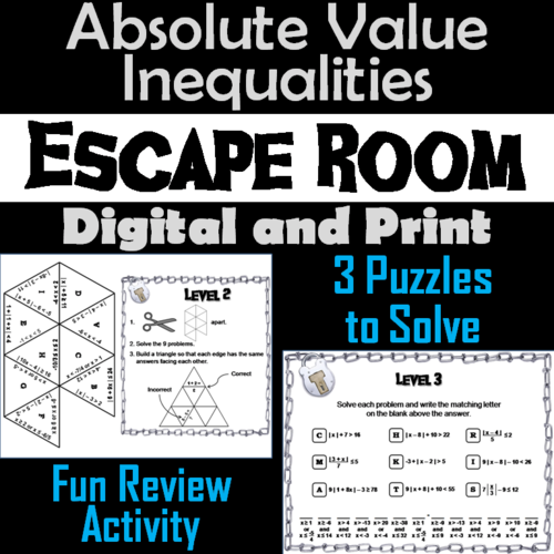 Absolute Value Inequalities Escape Room