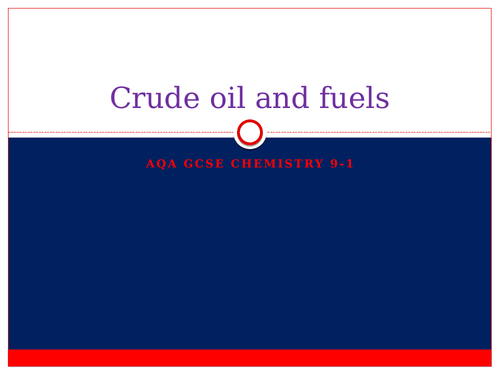 AQA GCSE CHEMISTRY 9-1 - Crude oil and fuels powerpoint presentation