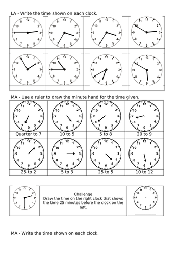 Time Worksheets | Teaching Resources