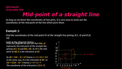 Mid-point of a straight line