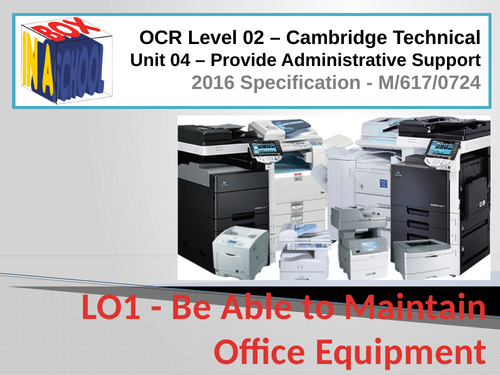 Cambridge Technicals - Business - Level 02 - Unit 04 – Providing Administrative Support - M/617/0724