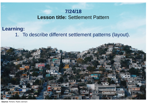 Settlement pattern