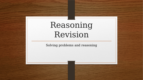 Maths Reasoning Starter on Powerpoint