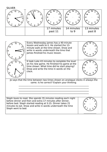 Time worksheets - assorted - KS2