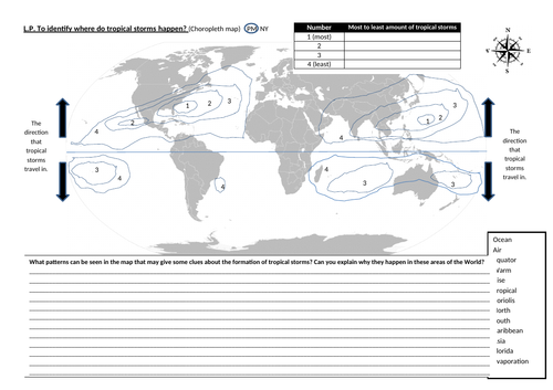 tropical storms skills extreme weather 1-9 gcse geography mapping statistics