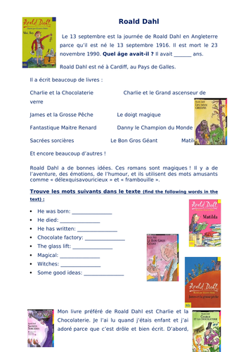 Roald Dahl day in French