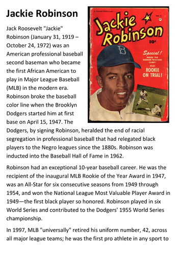 Jackie Robinson Handout