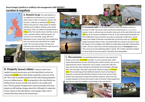 (5 resources) geography gcse ks3  rural effects responses tourism human impacts lake district uses