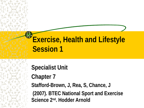 BTEC Sports Exercise, Health & Lifestyle