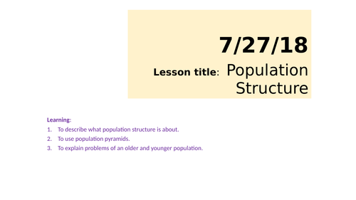 Population structure/pyramids