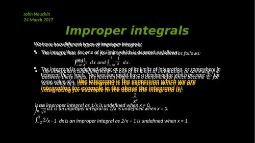 Improper integrals