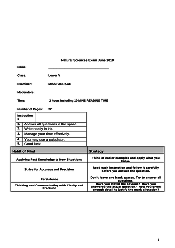 Mid year exam covering solids, liquids and gases, elements, mixtures and compounds