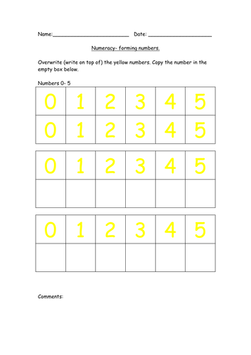 Forming Numbers 0- 20. SEN, Early Years, Primary