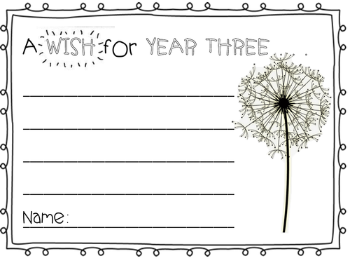 Year 3 wish activity