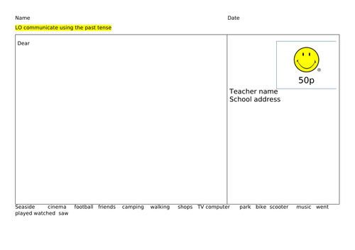 Differentiated past tense activity for pre Entry Level to EL3