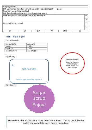 Outstanding enterprise/employability lesson for Pre Entry Level to Level 1 pupils