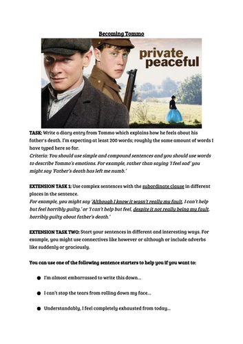 Assessment Task for Private Peaceful