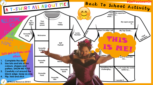 @AllRoundRes BACK TO SCHOOL ACTIVITY! 'All About Me T-Shirt!