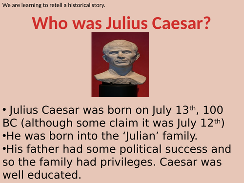 Julius Caesar for KS2 - Lesson PowerPoint with tasks