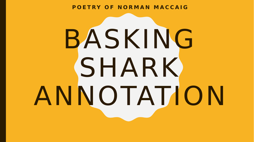 Norman MacCaig Scottish Test - Basking Shark