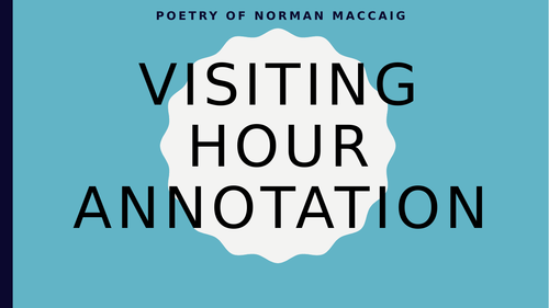 visiting hour norman maccaig