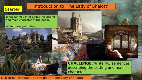 KS3 (7/8/9) Introduction of the Lady of Shalott