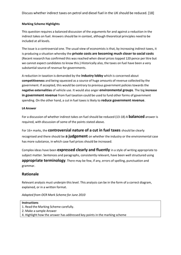 Guided Essay: Indirect Taxes of Petrol