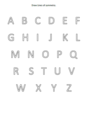 symmetry letters worksheet