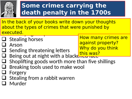 Crime and Punishment 1750-1900 lessons