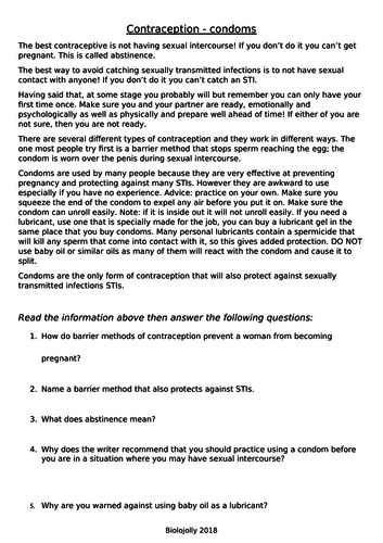 Contraception - condoms ws