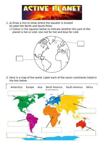 Assessment for Year 3 geography and history objectives linked to Active Planet/Volcanoes topic