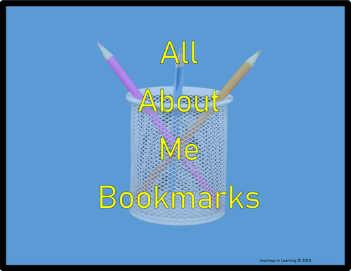 All About Me Bookmarks