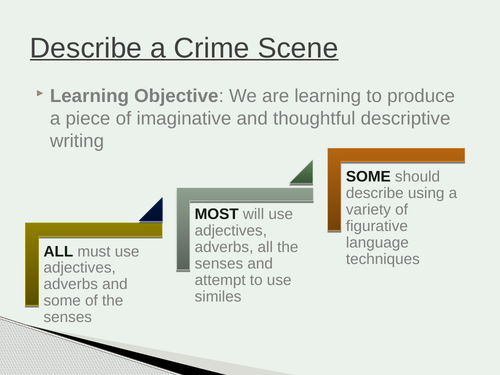 Describe a Crime Scene -Descriptive/CreativeWriting lesson
